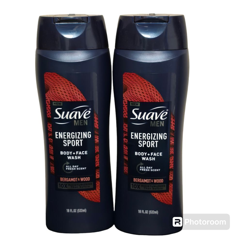 Suave Energizing Sport‎ Body and Face Wash Bergamont and Wood 18 oz.